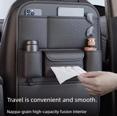 Večnamenski organizator za zadnji del avtomobilskega sedeža – z več žepi in držali