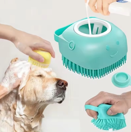 Premium masažna kopalna krtača za pse in mačke – 2v1 čiščenje in nega